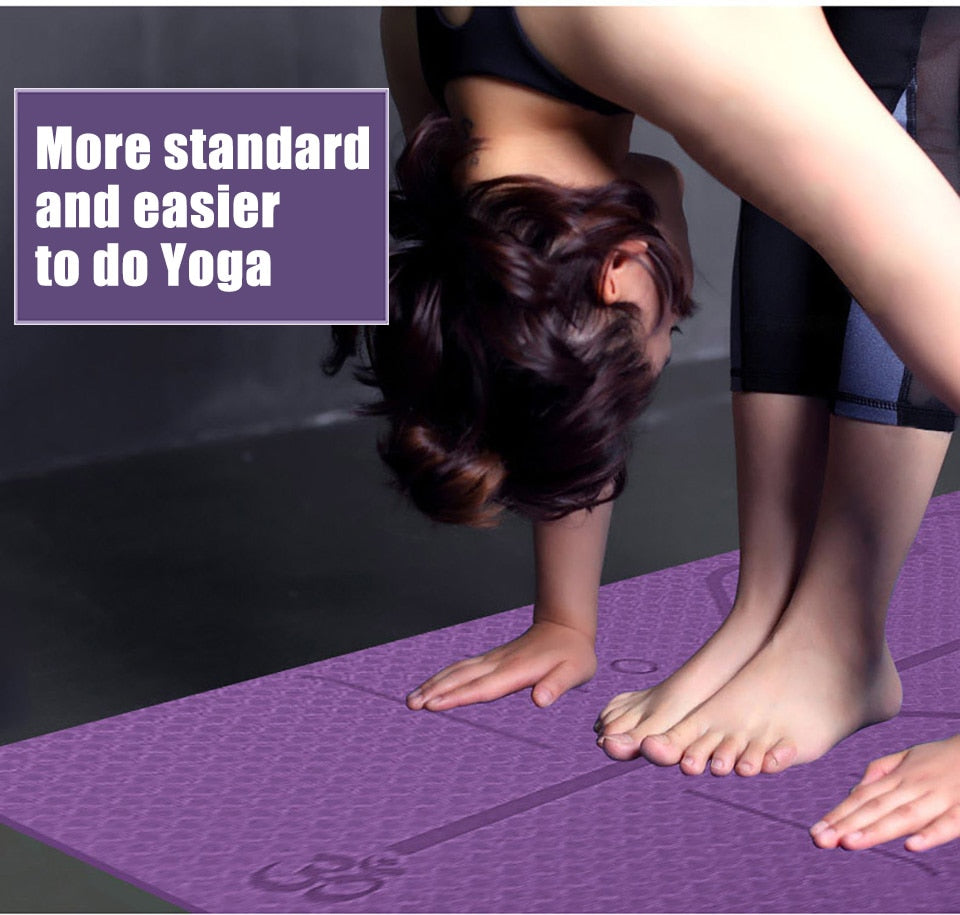 Yoga Mat with Position Line Non Slip