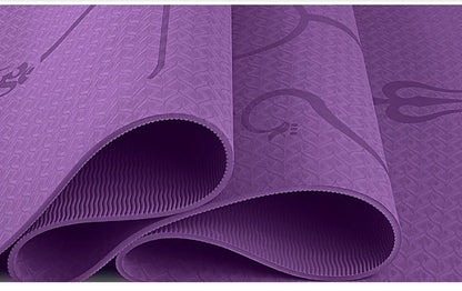 Yoga Mat with Position Line Non Slip