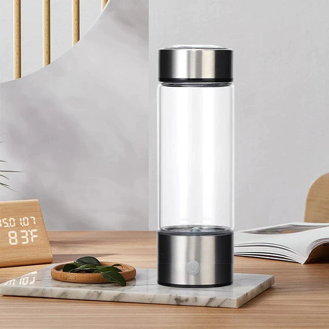 Water bottle with hydrogen infuser